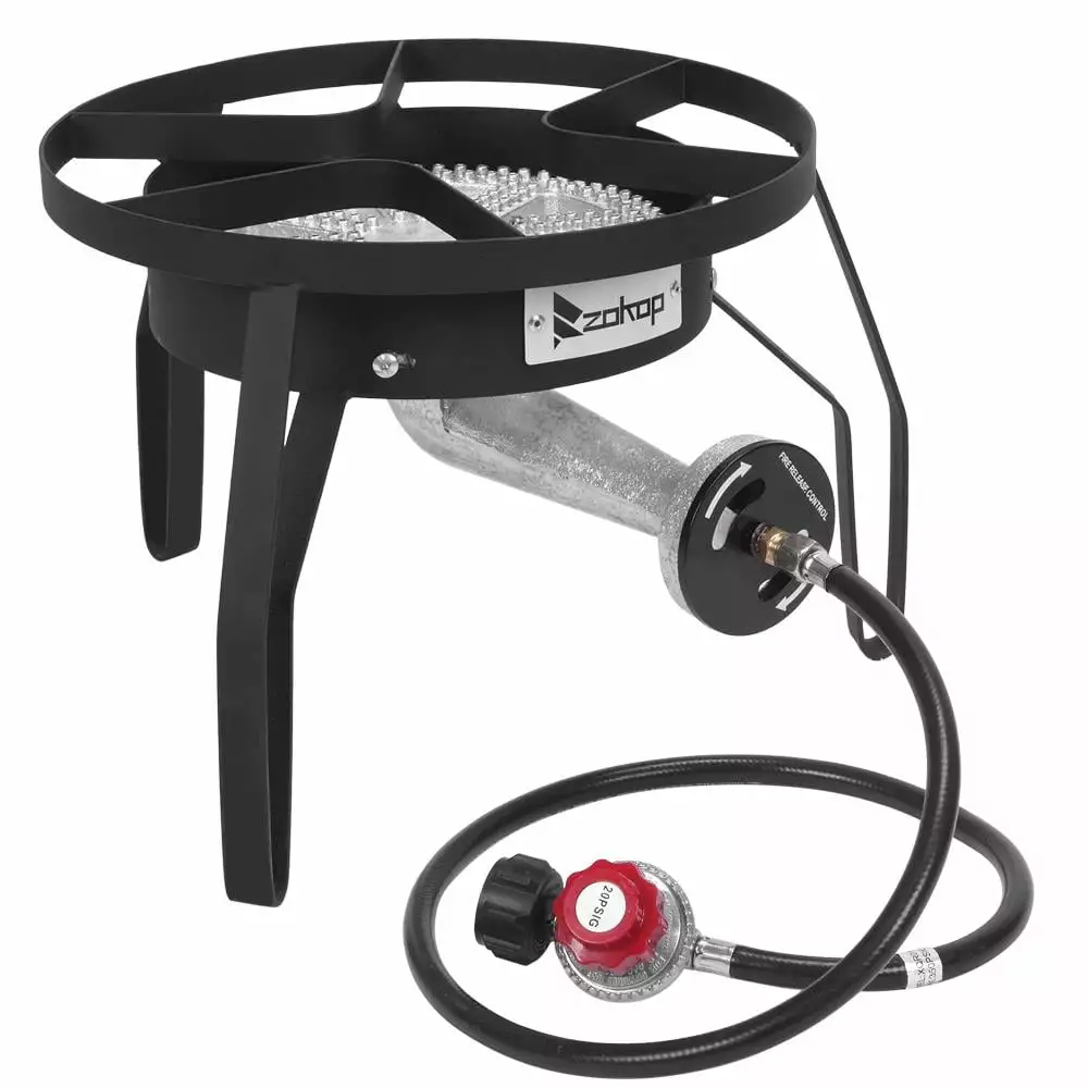 Ktaxon 0-20 Psi Regulator Propane 200000BTU High Pressure Round Single Burner