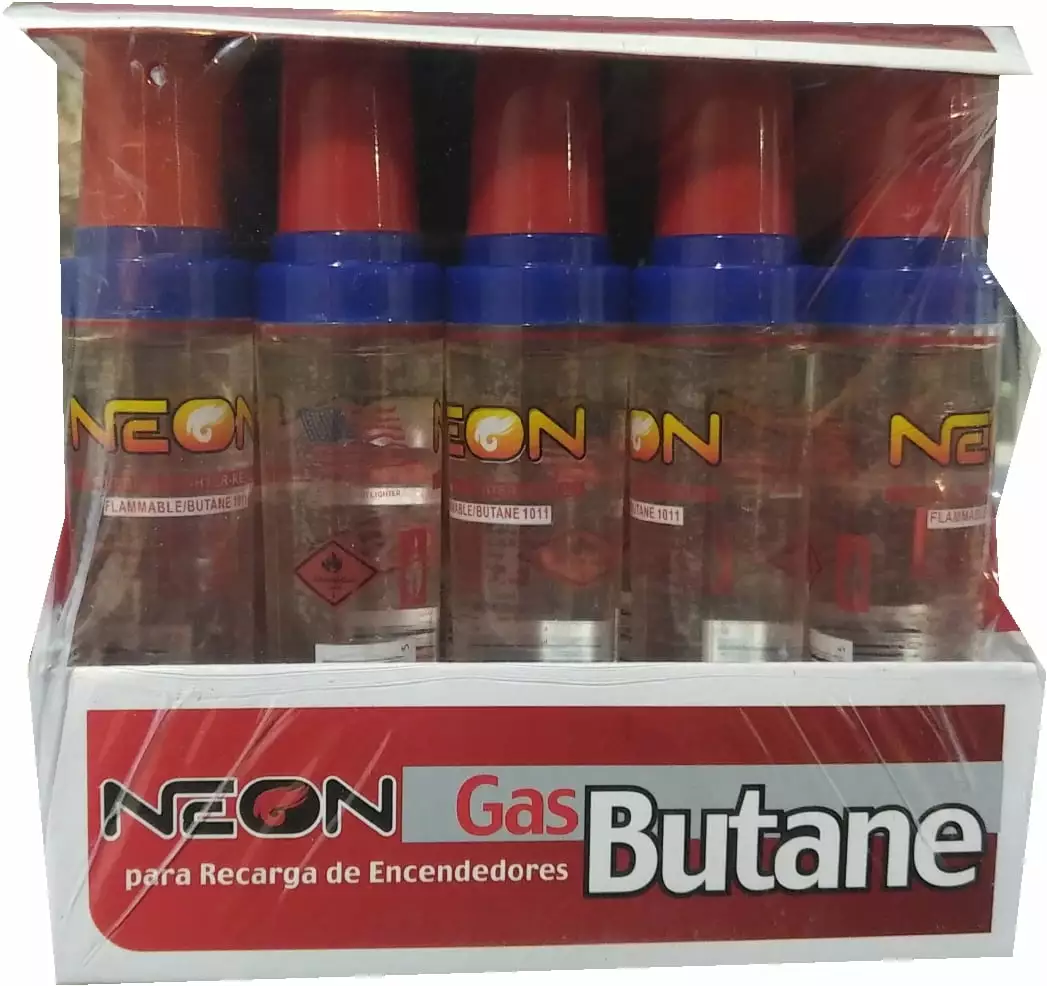 Neon Butane Lighter Fluid 20 Pack 18ML Lighters and Torches Ballard Wholesale