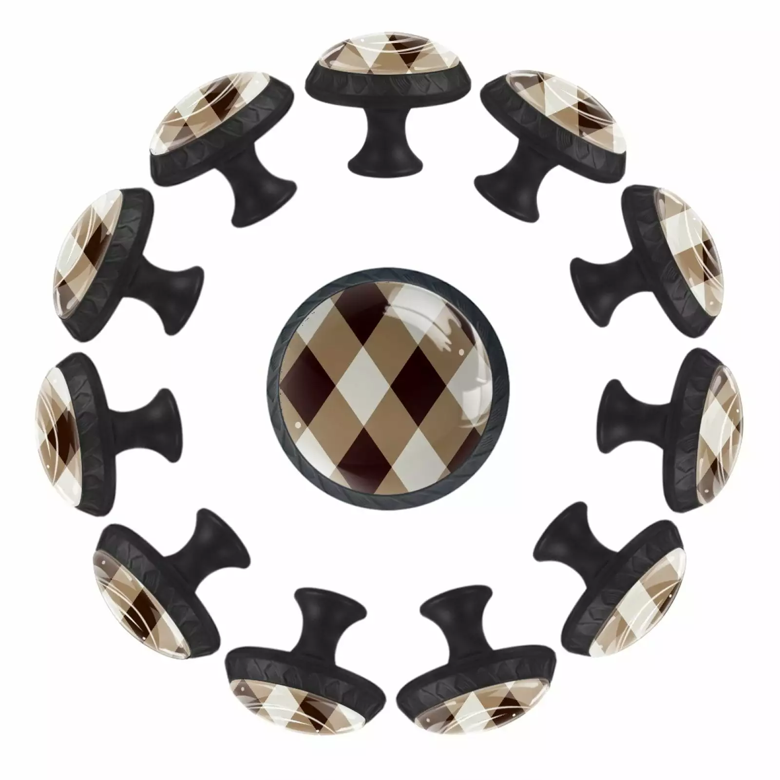 12 Pack Argyle Pattern Cabinet Knobs Door Knob Drawer Pulls Dresser Knobs TFCOCFT