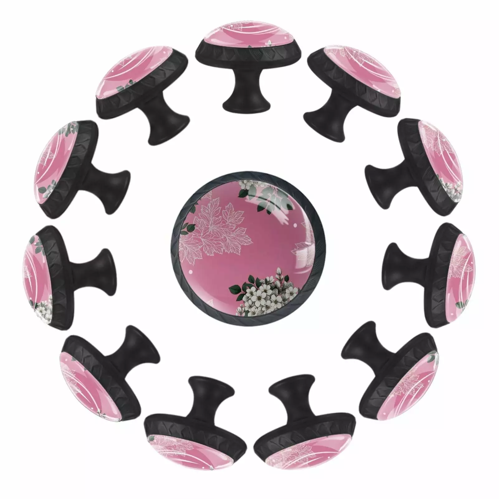 12 Pack Hydrangea Flower Pattern Cabinet Knobs Kitchen Drawer Pulls Dresser Knobs TFCOCFT