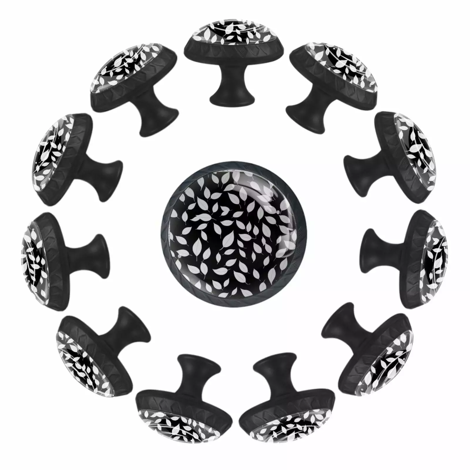 12 Pack Leaf Pattern Cabinet Knobs Kitchen Drawer Pulls Dresser Knobs TFCOCFT