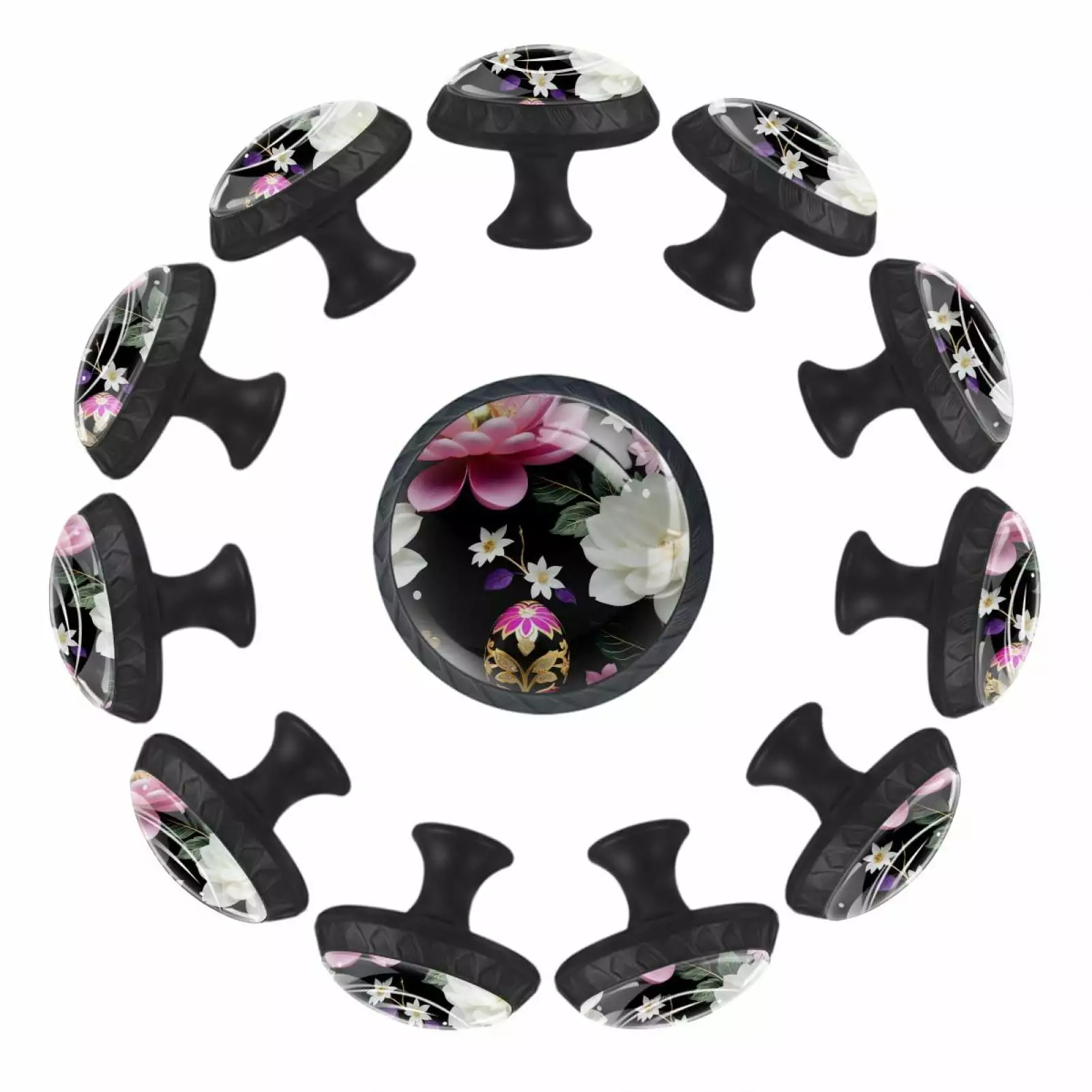 12 Pack Leaves Flower Easter Egg Cabinet Knobs Kitchen Drawer Pulls TFCOCFT