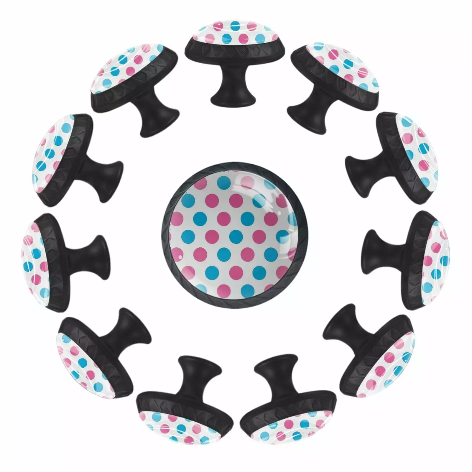 12 Pack Watercolor Dots Cabinet Knobs Door Knob Kitchen Drawer Pulls Dresser Knobs TFCOCFT