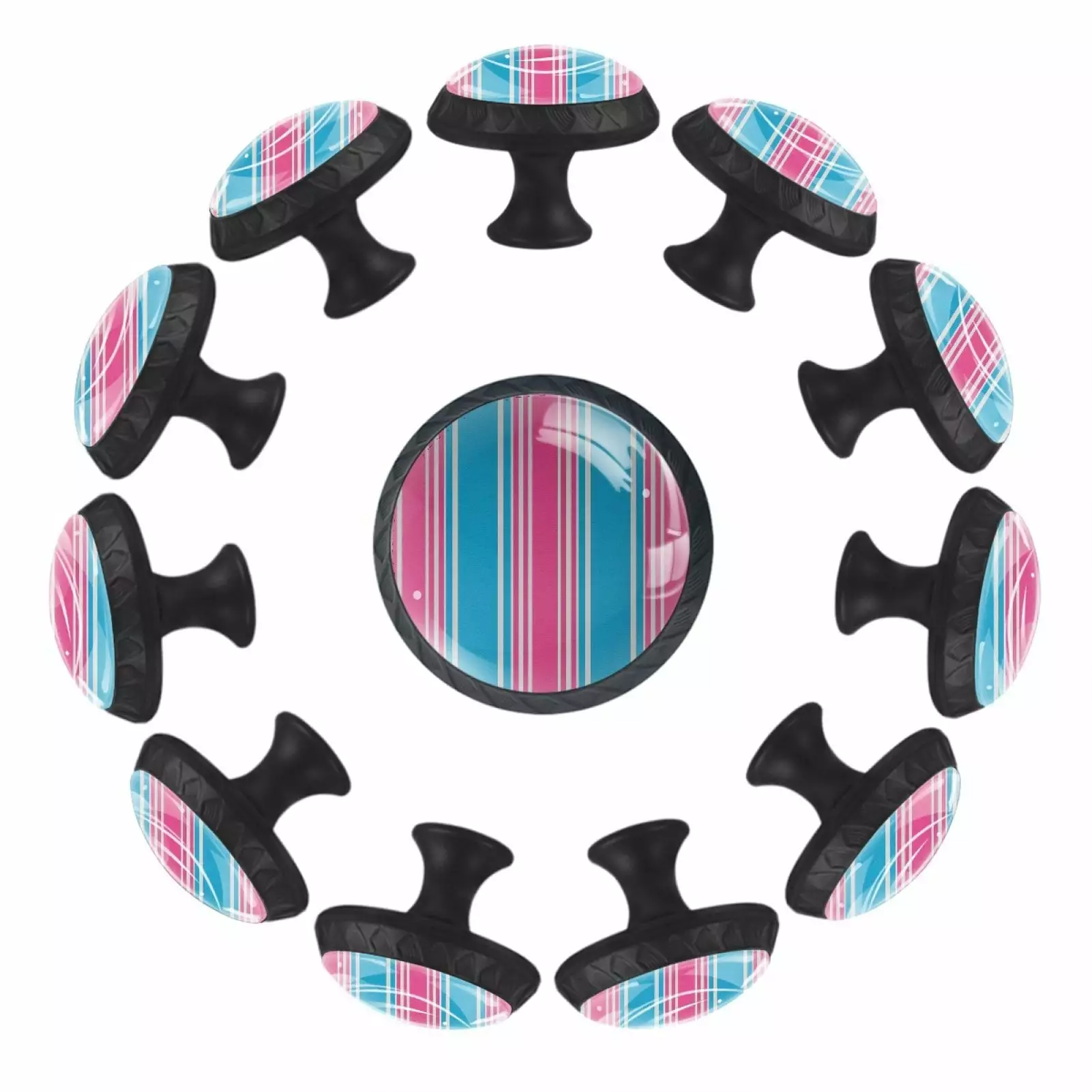 12 Pack Watercolor Striped Cabinet Knobs Closet Door Knobs Dresser Drawer Pulls TFCOCFT