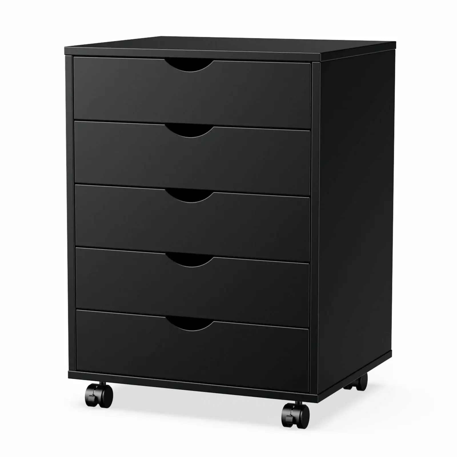 DeeHome Sweetcrispy 5-Drawer Chest Storage Cabinet Dresser Wheels Mobile Office
