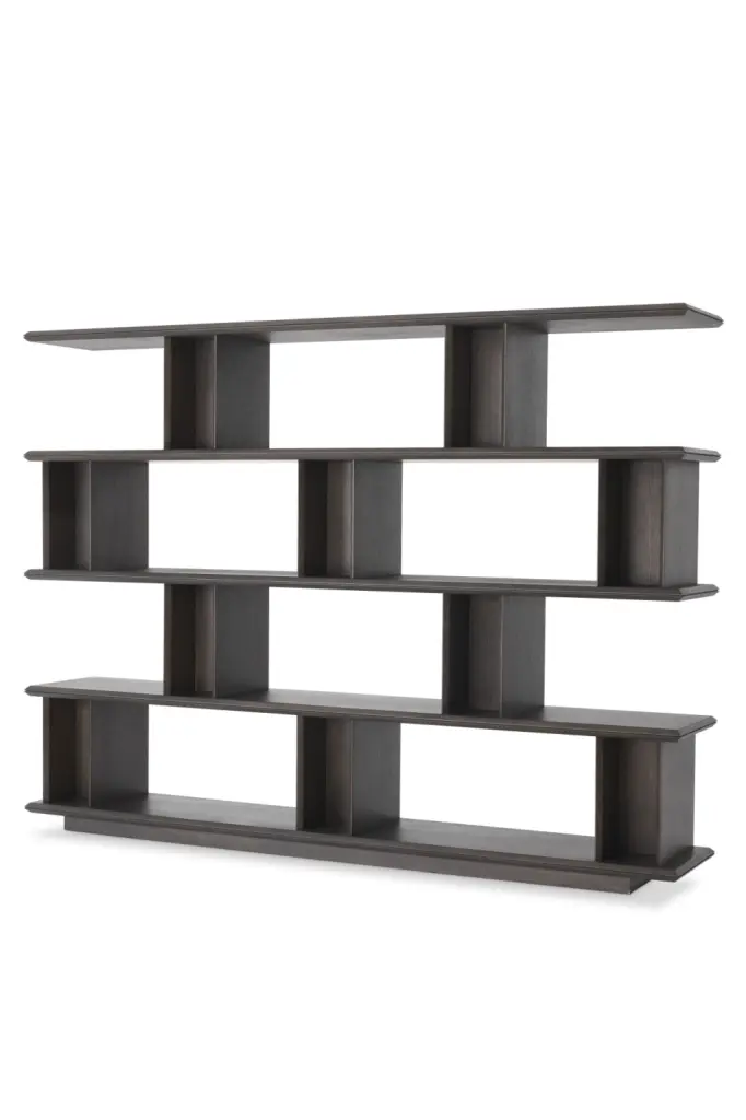 Geometric Mocha Oak Veneer Cabinet Eichholtz Colombier Stylish Storage Furniture
