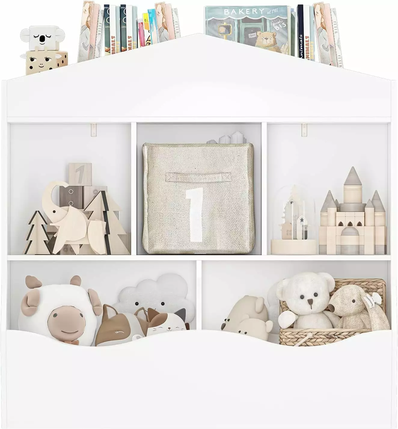Kids Toy Storage Cabinet Wooden Toy Storage Organizer Multifunctional Open Storage Cabinet Toys Wooden Kids Bookshelf Book...