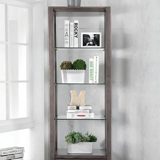 Tienen Gray Pier Cabinet Stylish Bathroom or Entryway Storage Unit