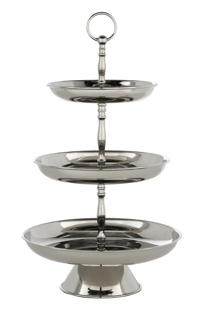 Eichholtz Oriole Silver Triple Cake Stand Tiered Dessert Display