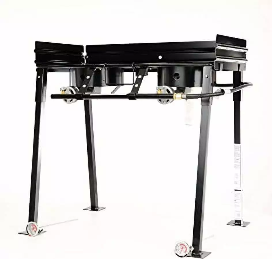 King Kooker CS29 25 Tall Heavy Duty Propane Double Burner Outdoor Cooker and Camp Stove
