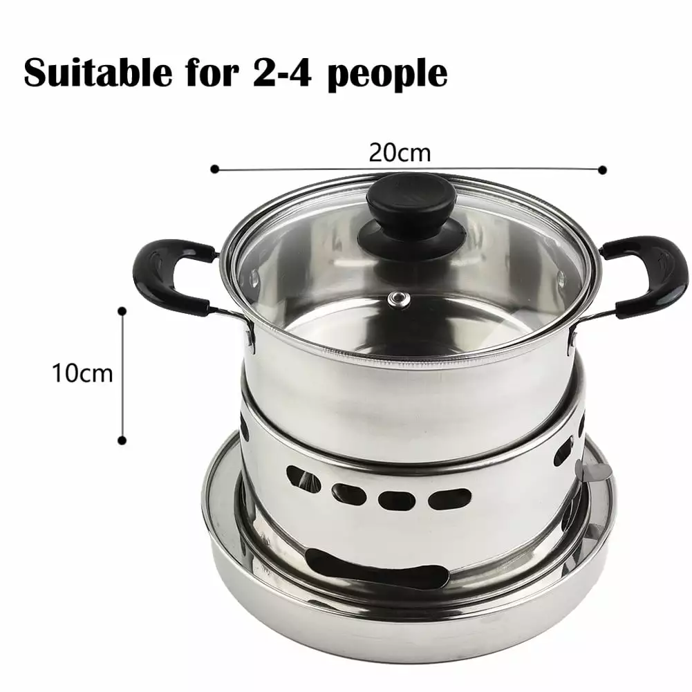 Stainless Steel Round Chafing Dish Glass Lid Food Warmer Catering Camping