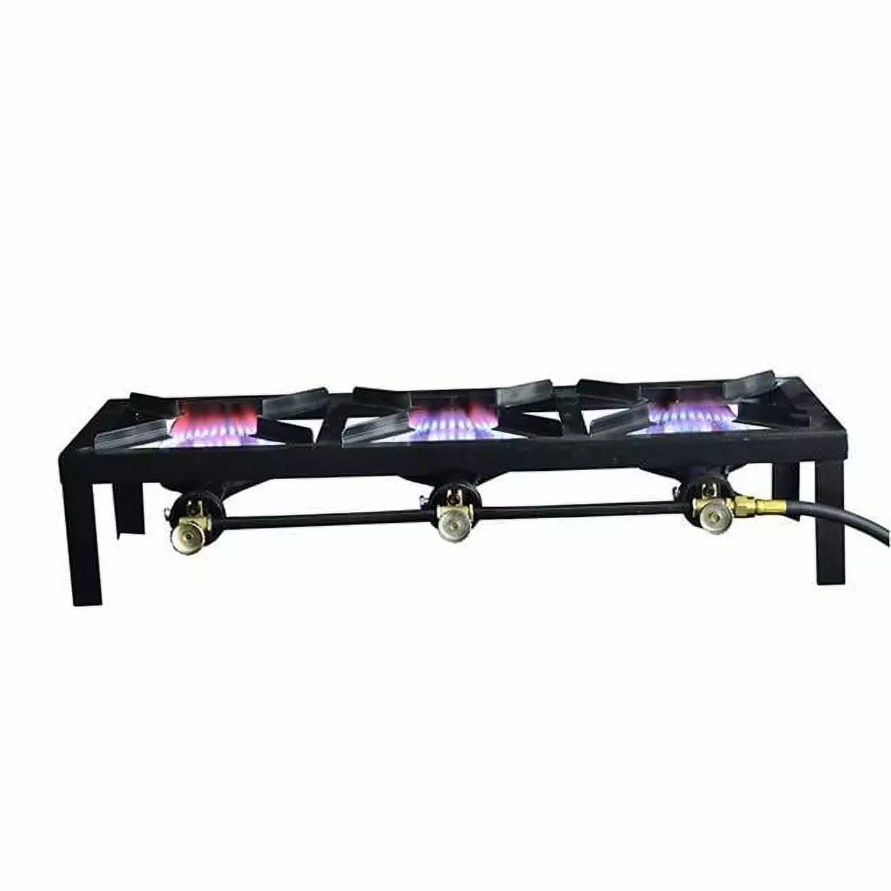 BTU Triple Burner Iron Outdoor Camping Cooking Stove Black Heavy Duty Use