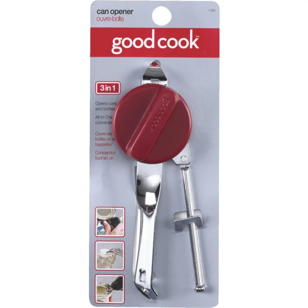 Goodcook 3-Way Can Opener - Multi-Function Manual Can Bottle and Jar Opener