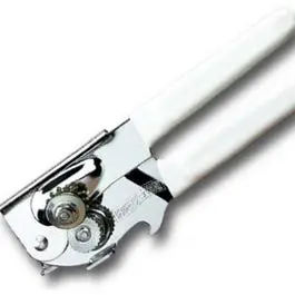 Can Opener Chrome and White - Manual Kitchen Can Opener Ergonomic Handle Swing-A-Way