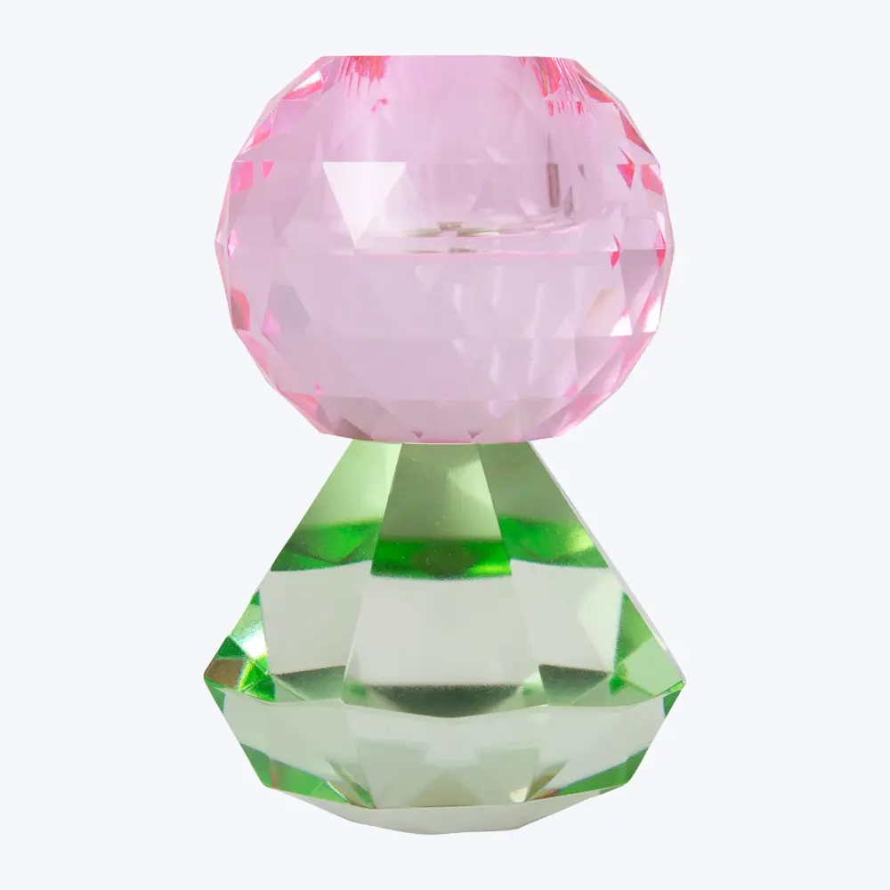 Hand-Poured Stacked Crystal Candle Holder