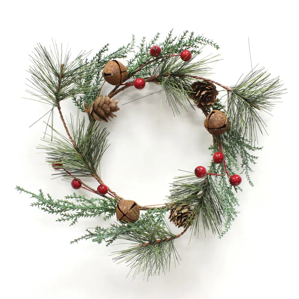 Pinewood Berry Jingle Bells Candle Ring