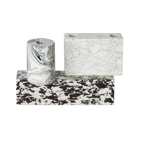 Swirl Candelabra - Black & Chalk