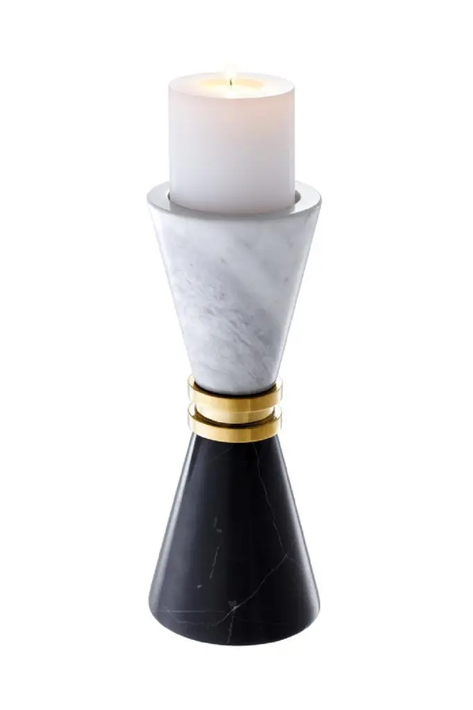 Marble Hourglass Candle Holder Eichholtz Diabolo Elegant Home Decor
