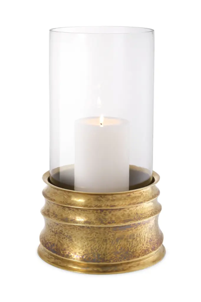 Vintage Brass Candle Holder Eichholtz Gilardon Antique Style Candelabra