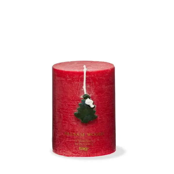 Balsam Woods Scented Pillar Candle 3x4 - Ruby