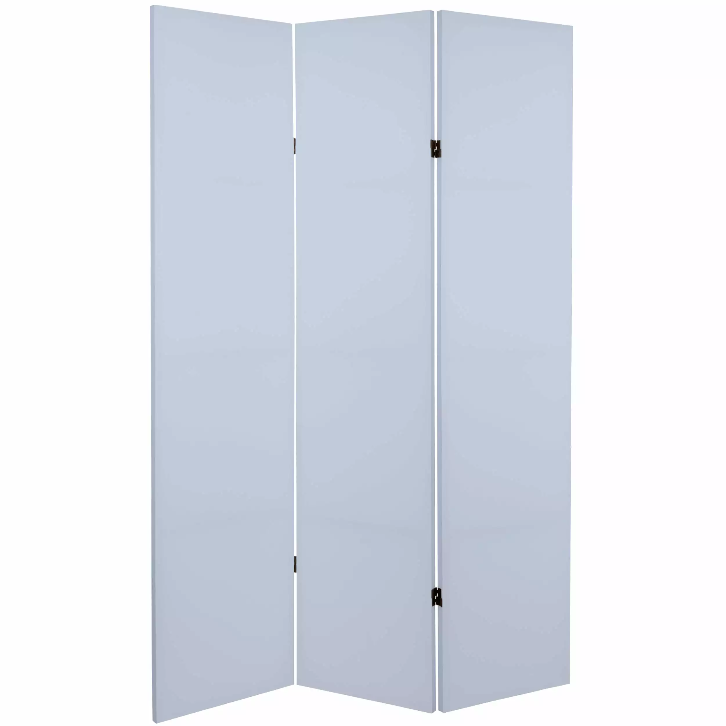 Oriental Furniture 6 ft Tall Periwinkle Canvas Room Divider 3 Panel Freestanding Privacy Screen