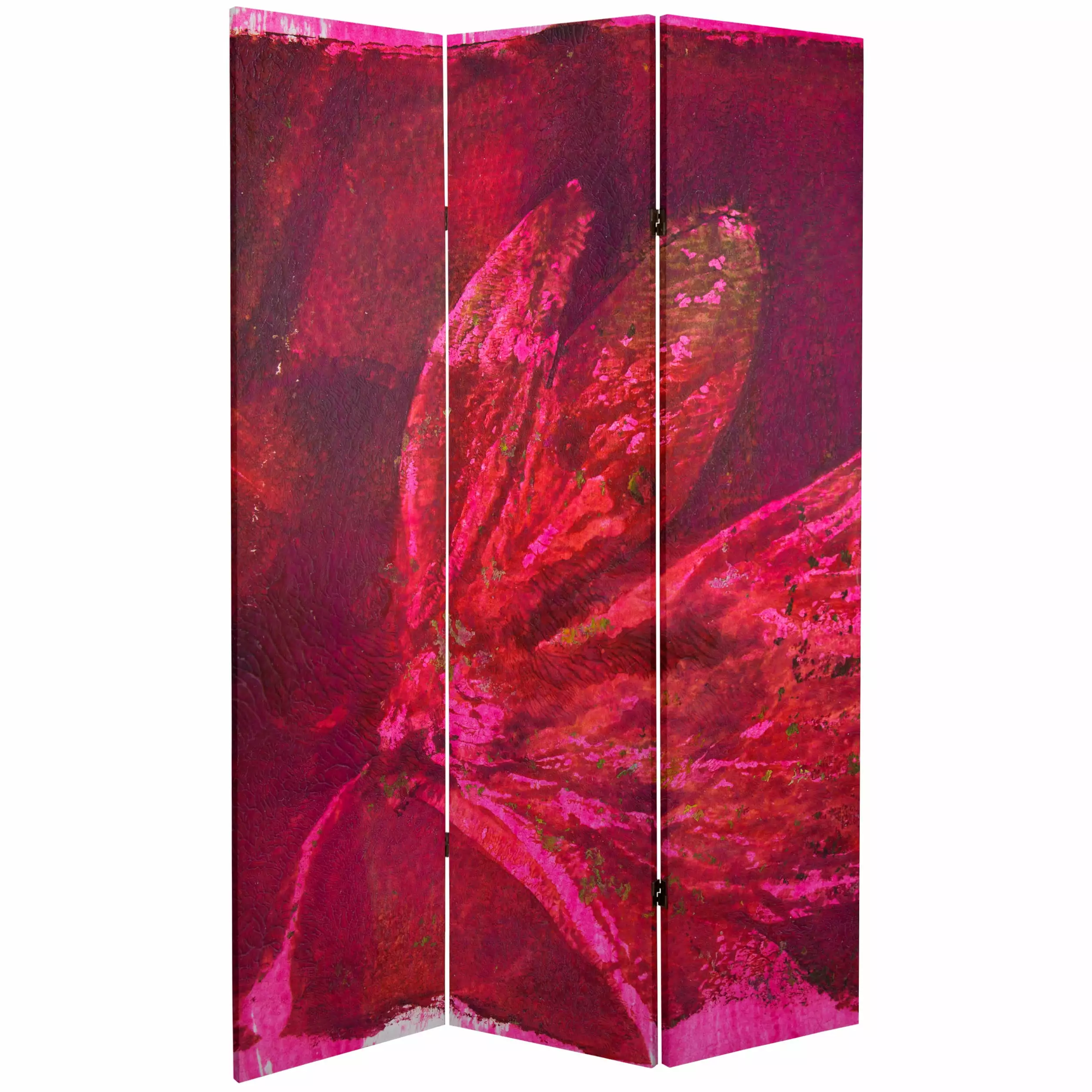 6 ft Tall Double Sided Red Desire Canvas Print Floor Screen Room Divider Oriental Furniture