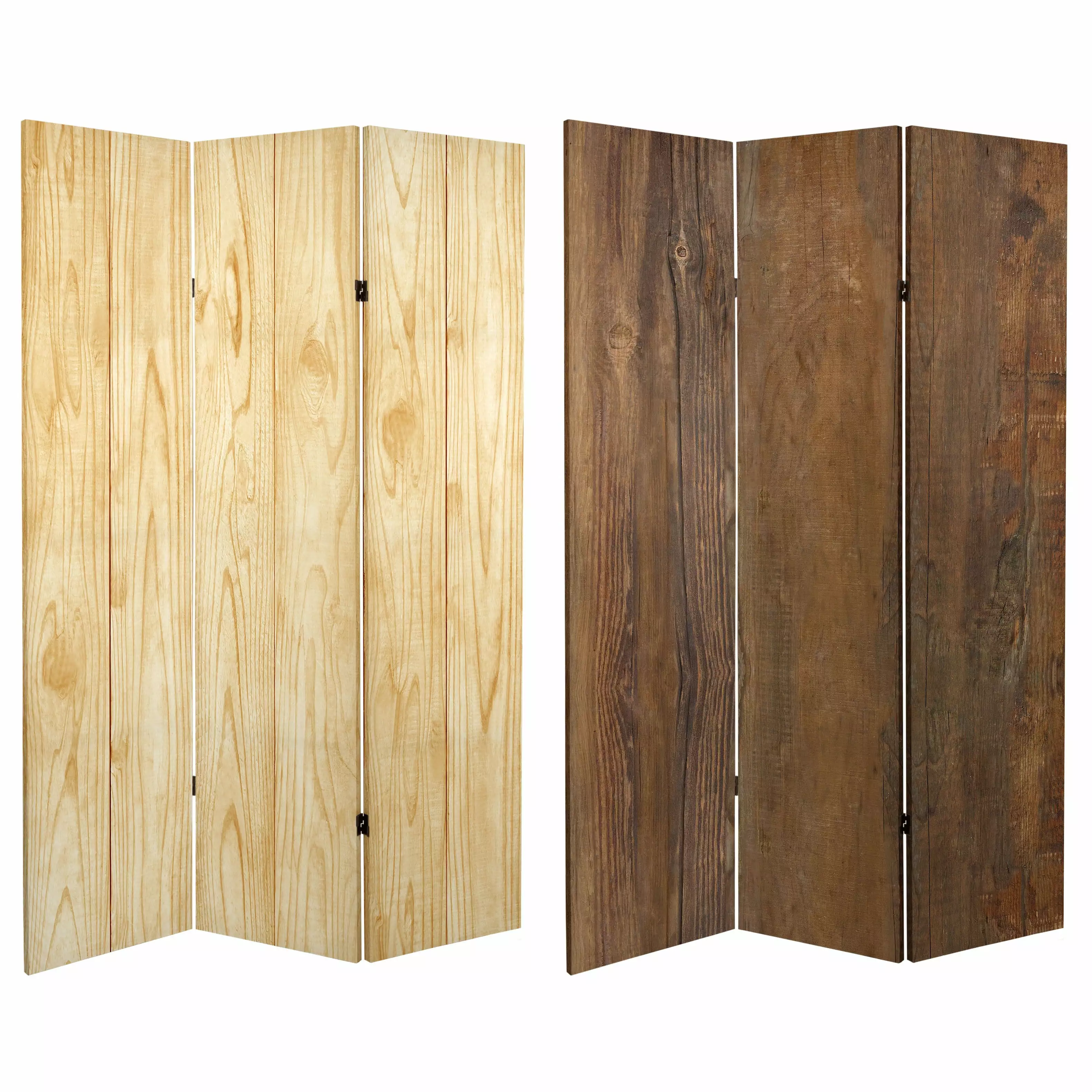 Oriental Furniture 6 ft. Tall Wood Grain Canvas Room Divider 3 Panel