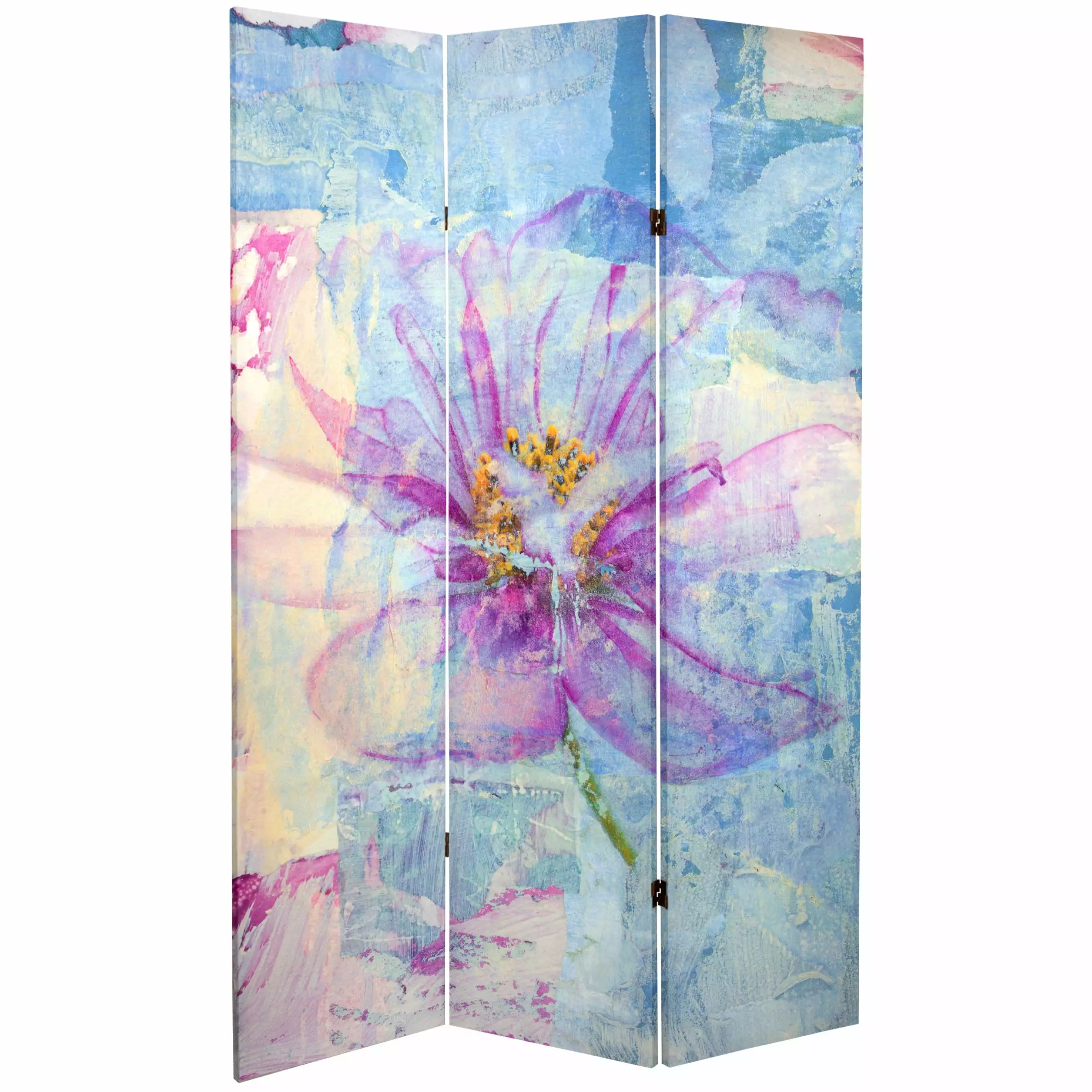 6 ft. Tall Double Sided Love Blossom Canvas Print Screen Room Divider Oriental Furniture