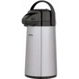 2-Qt. Pump Carafe Swivel Base and Metallic Finish Easy Pouring Thermos