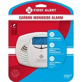 LED Carbon Monoxide Alarm Battery-Operated Digital Display First Alert