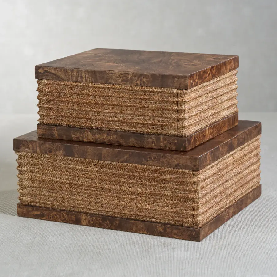 Rosso Burlwood & Raffia Box 90-Day Warranty