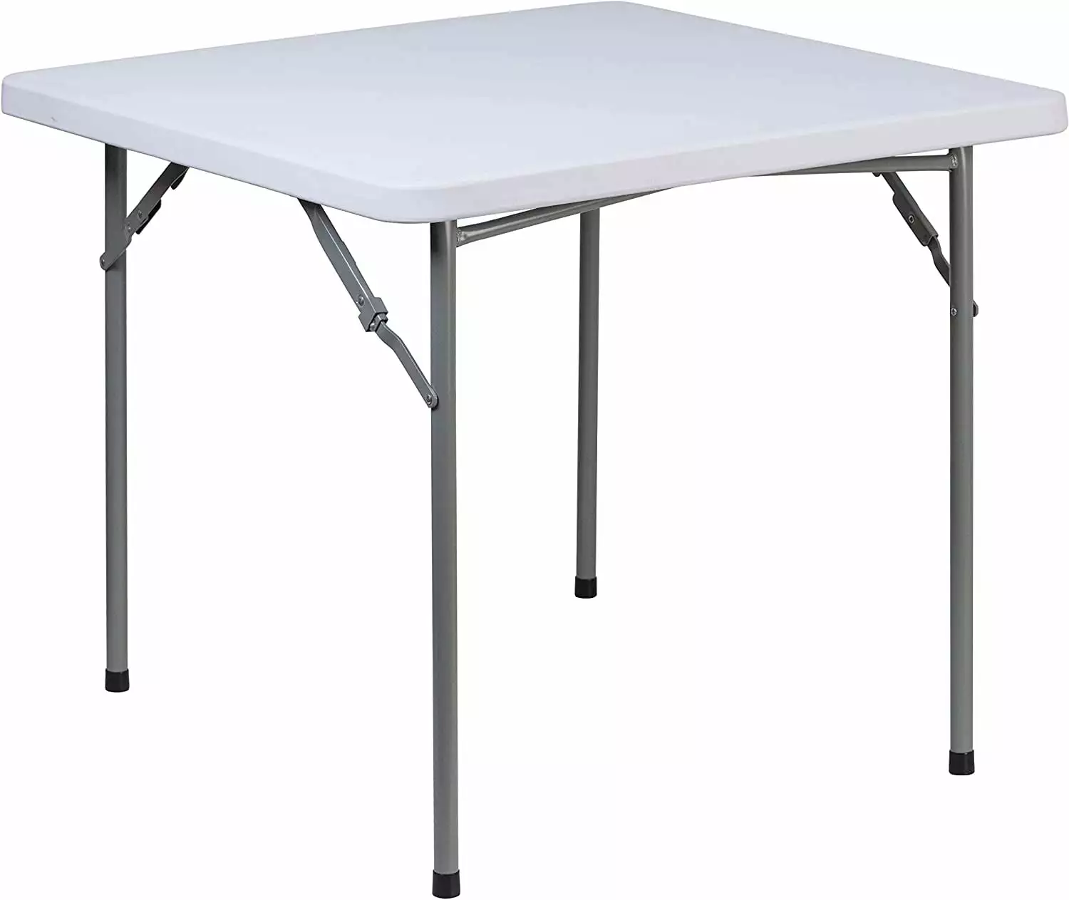 2.81-Foot Square Granite White Plastic Folding Table Card Games