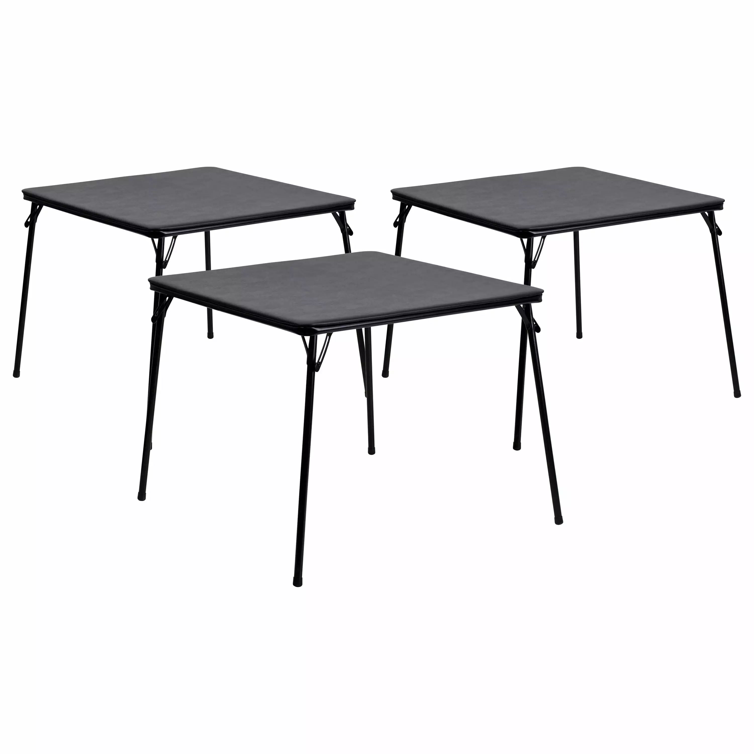 Flash Furniture Madelyn Black Folding Card Table Lightweight Portable Folding Table Collapsible Legs Set 3