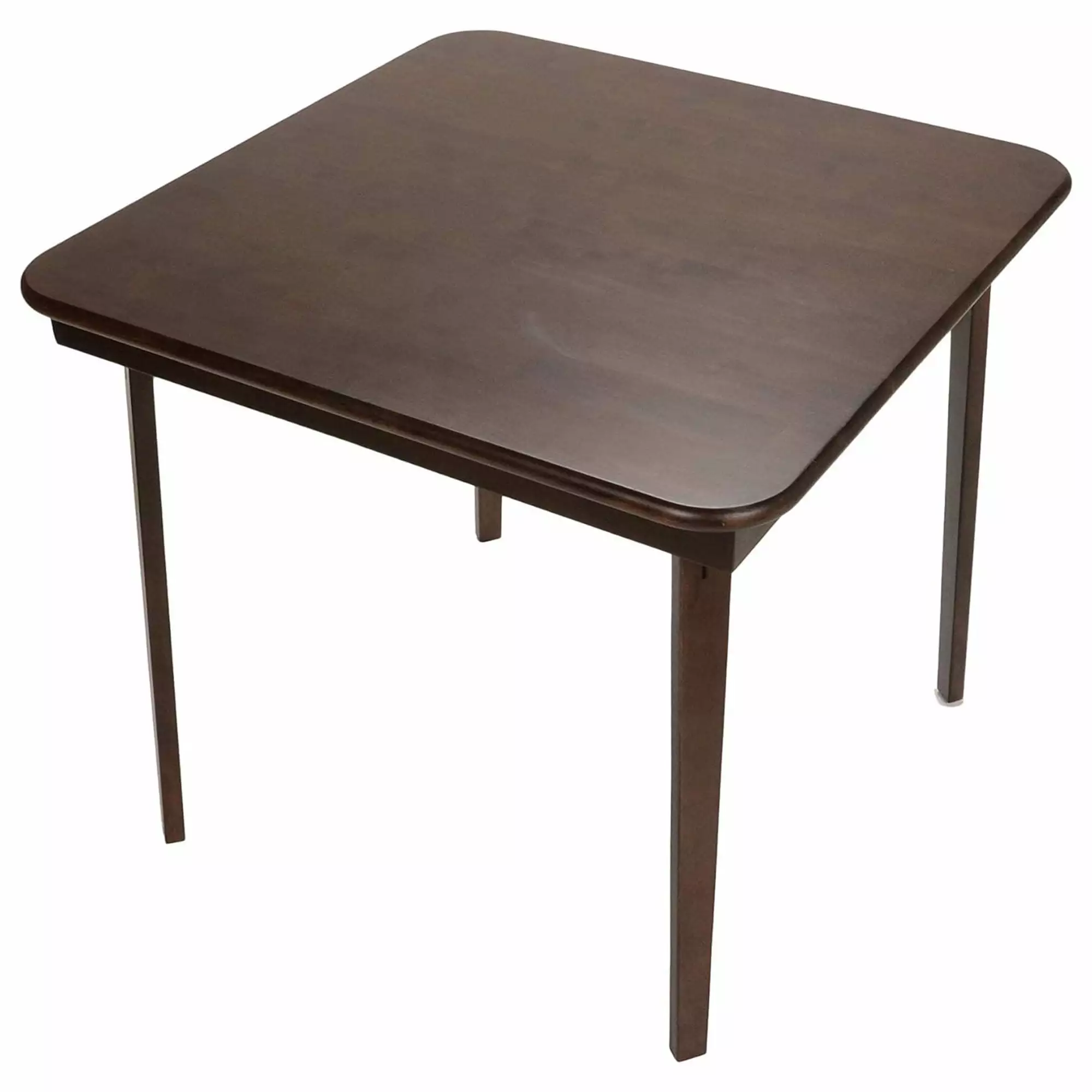 MECO Stakmore Straight Edge Solid Wood Folding Card Table Espresso Finish