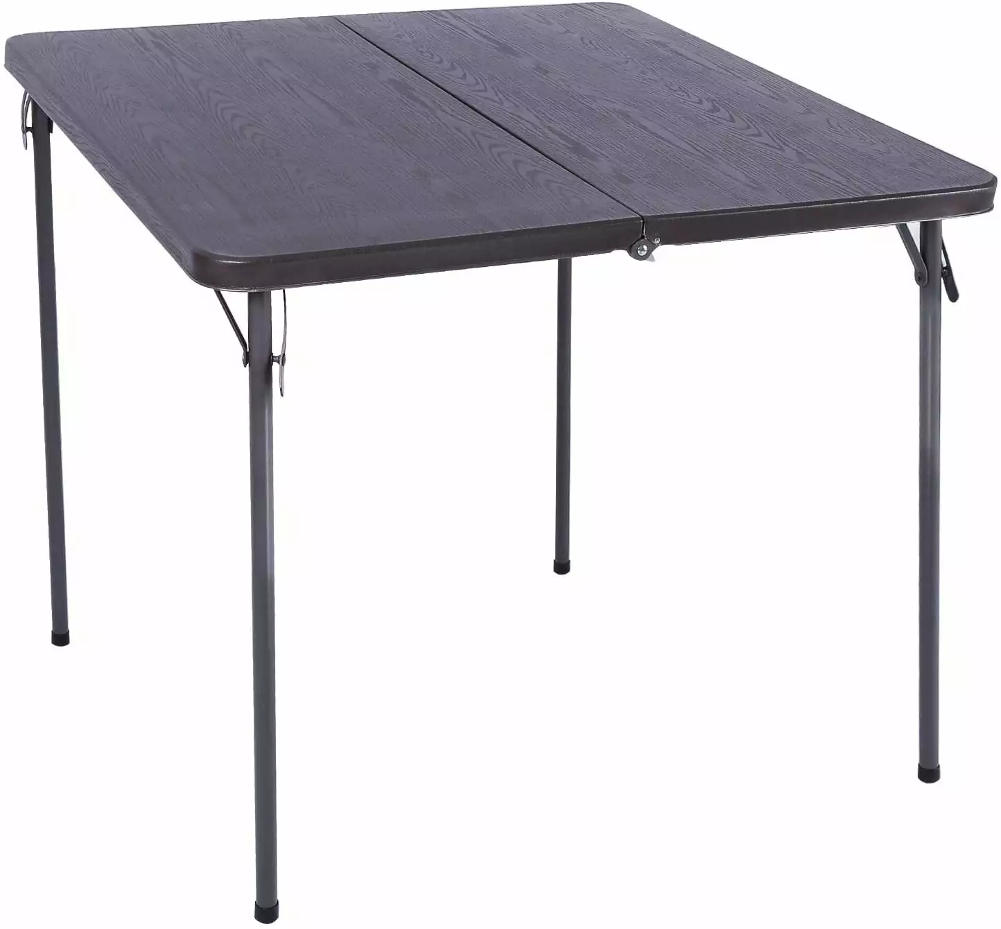 34 Square Folding Card Table Resin Top - Portable Fold Half Small Card Table Collapsible Legs Indoor Outdoor Use Brown