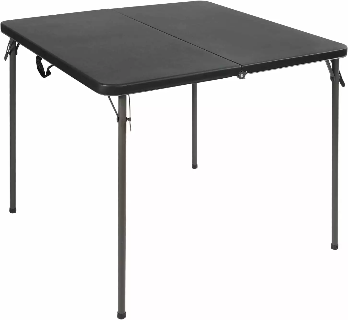 34 Square Folding Card Table Resin Top - Portable Fold Half Small Card Table Collapsible Legs Indoor Outdoor Use Black