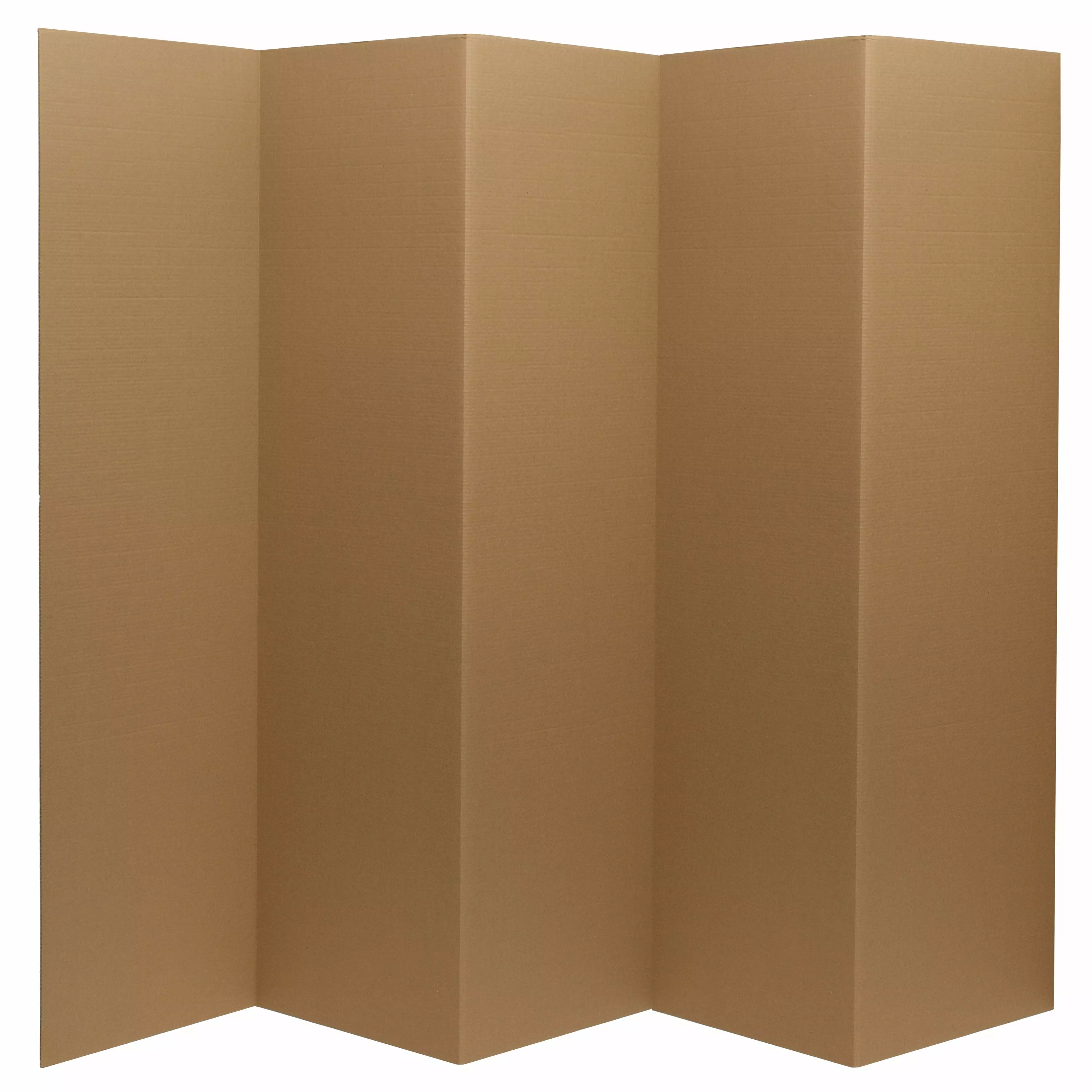 6 ft Tall Plain Brown Cardboard Privacy Screen Room Divider 5 Panel Portable Partition Oriental Furniture