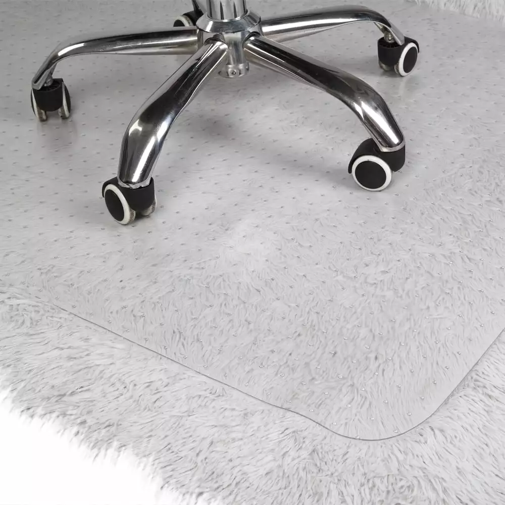 Veryke 2 Pcs 47 x 35 inch PVC Protective Chair Mat Nail Carpet Floor