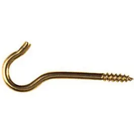 Solid Brass Ceiling Hook 1-11/16 Inch 6-Pack Lightweight Hanging Items National Hardware