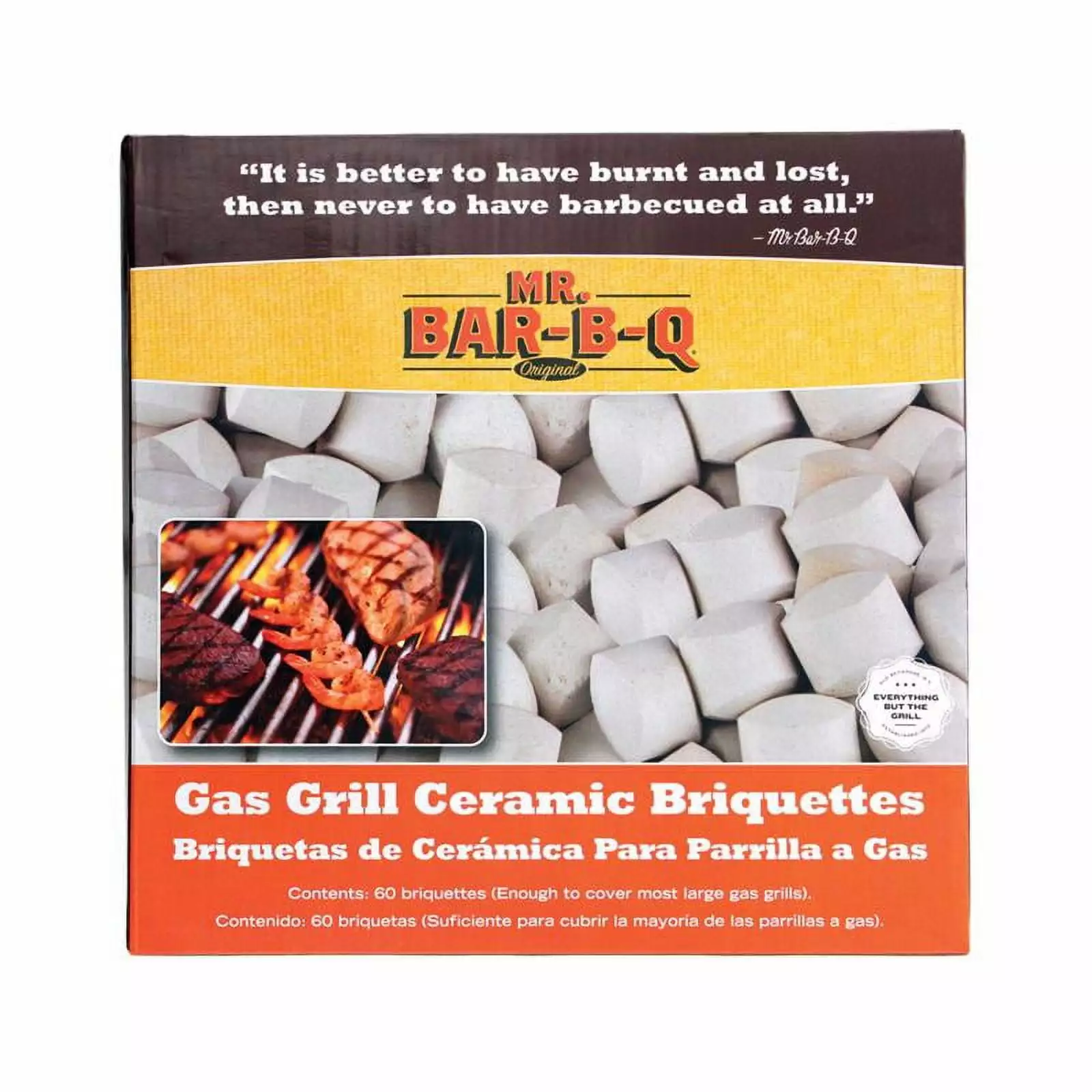 Mr Bar-B-Q All Natural Original Ceramic Briquettes 7 lb Even Heat Mr. Bar-B-Q