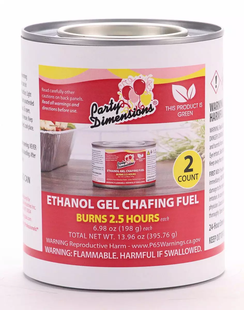 Ethanol Gel Chafing Fuel Burns 2+ Hours Entertainment Cooking Camping Catering 2 Count Value Pack
