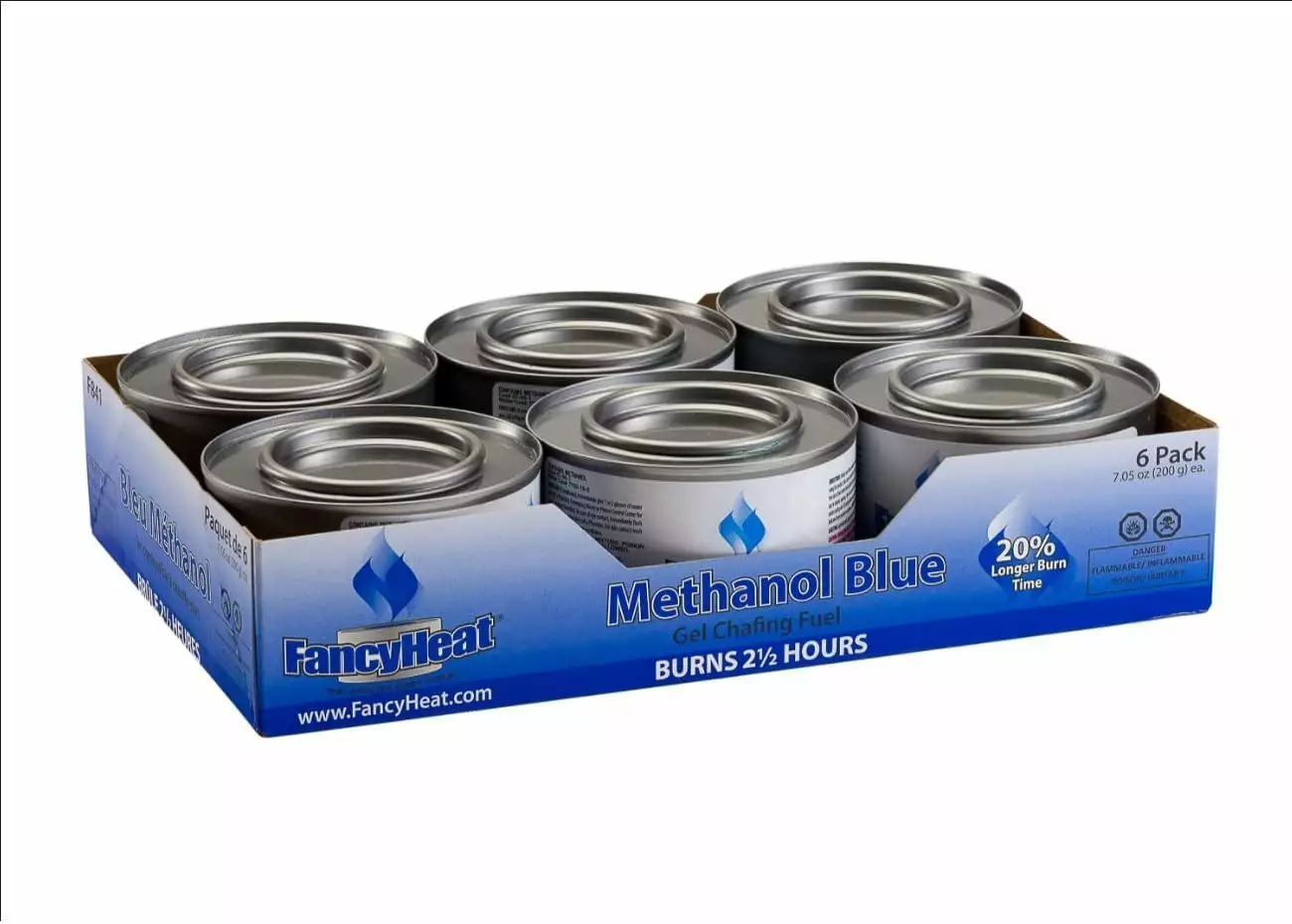 EM Products Fancy Heat 2.5 Hour Methanol Gel 7.05 Ounce 6 Pack Buffet Cooking Fuel
