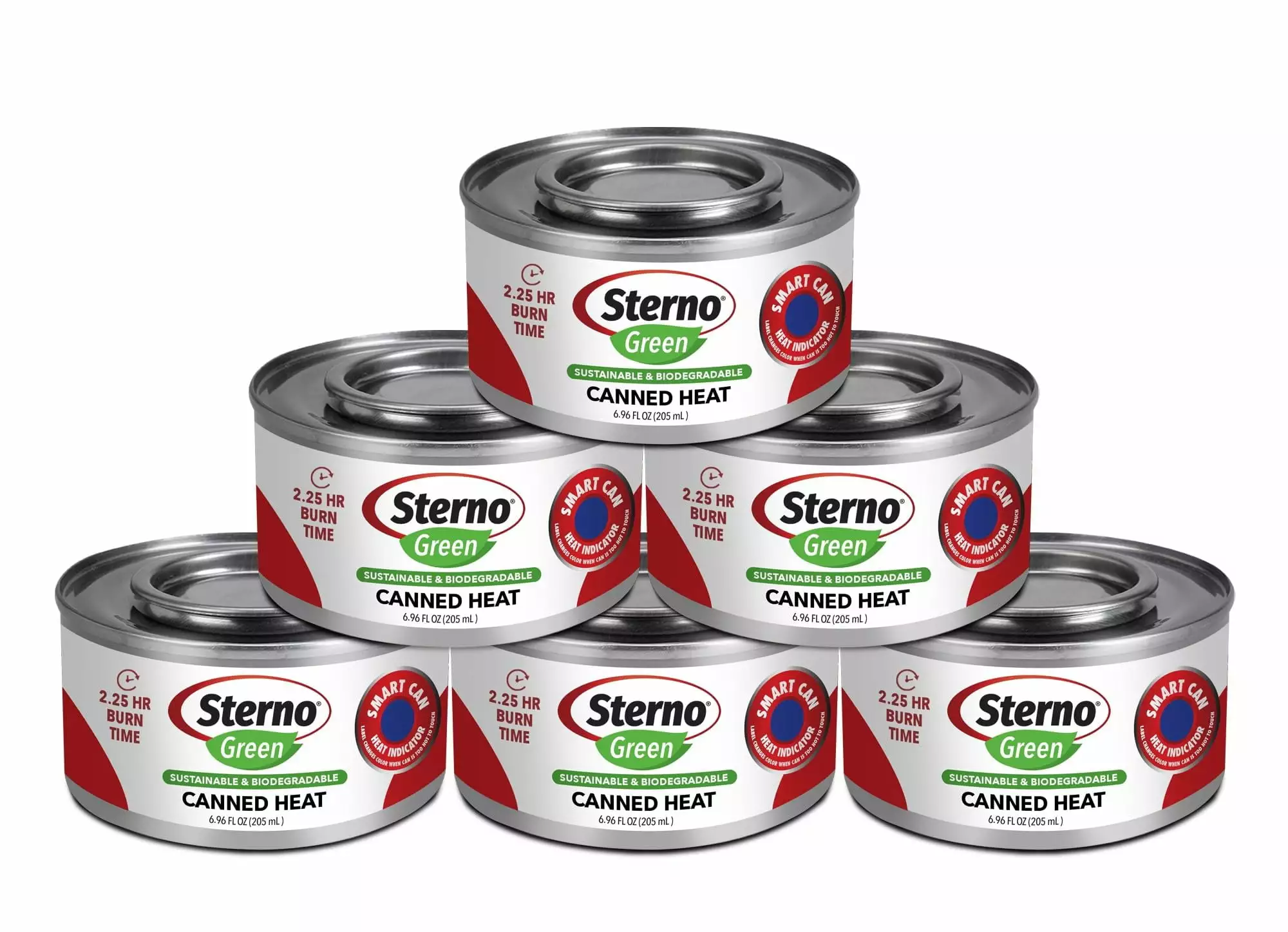 Sterno 2.25 Hour Green Canned Heat Ethanol Gel 6 Pack Buffets and Warmers