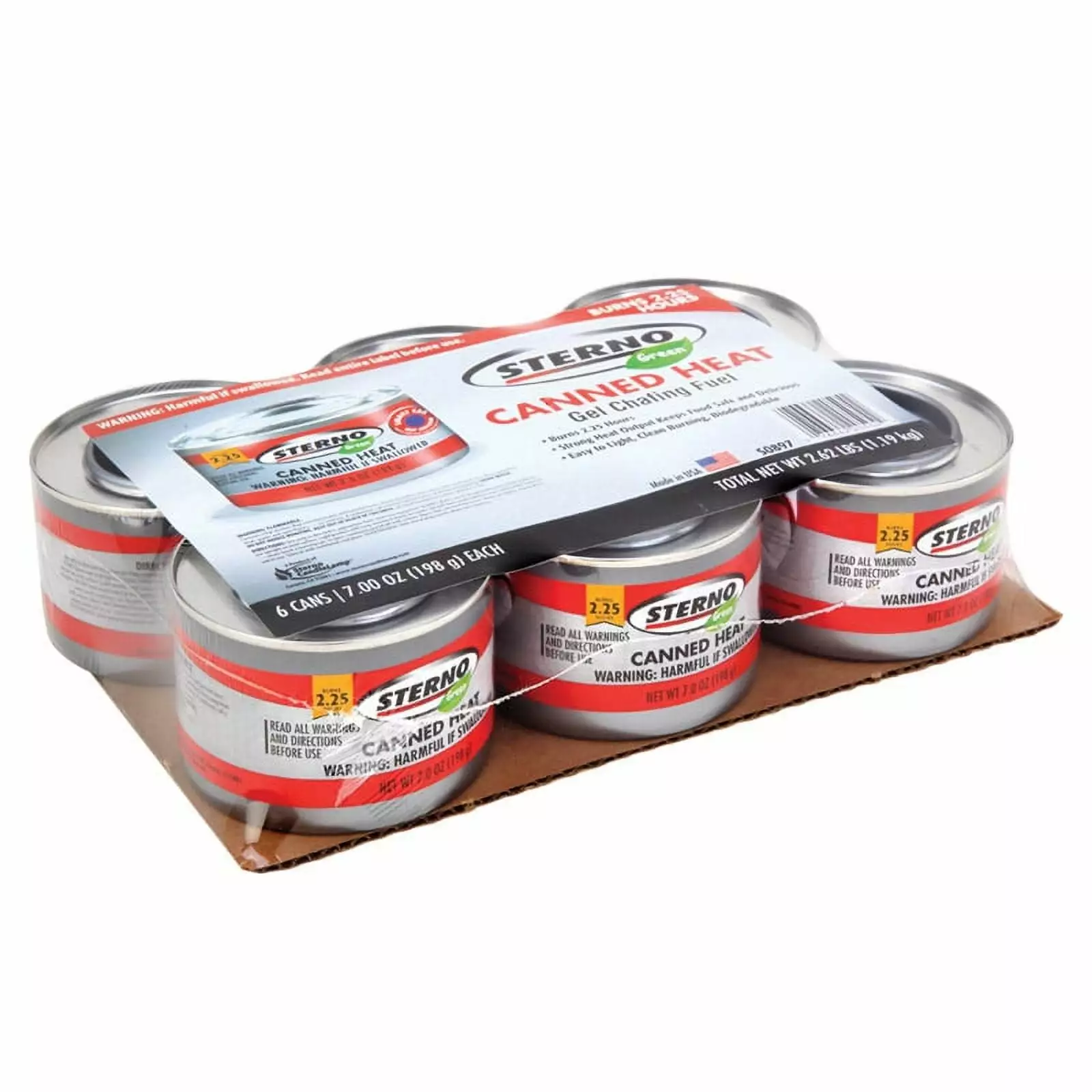 Sterno Canned Chafing Fuel Ethanol Gel 6.1 Oz 6 Pack Buffet
