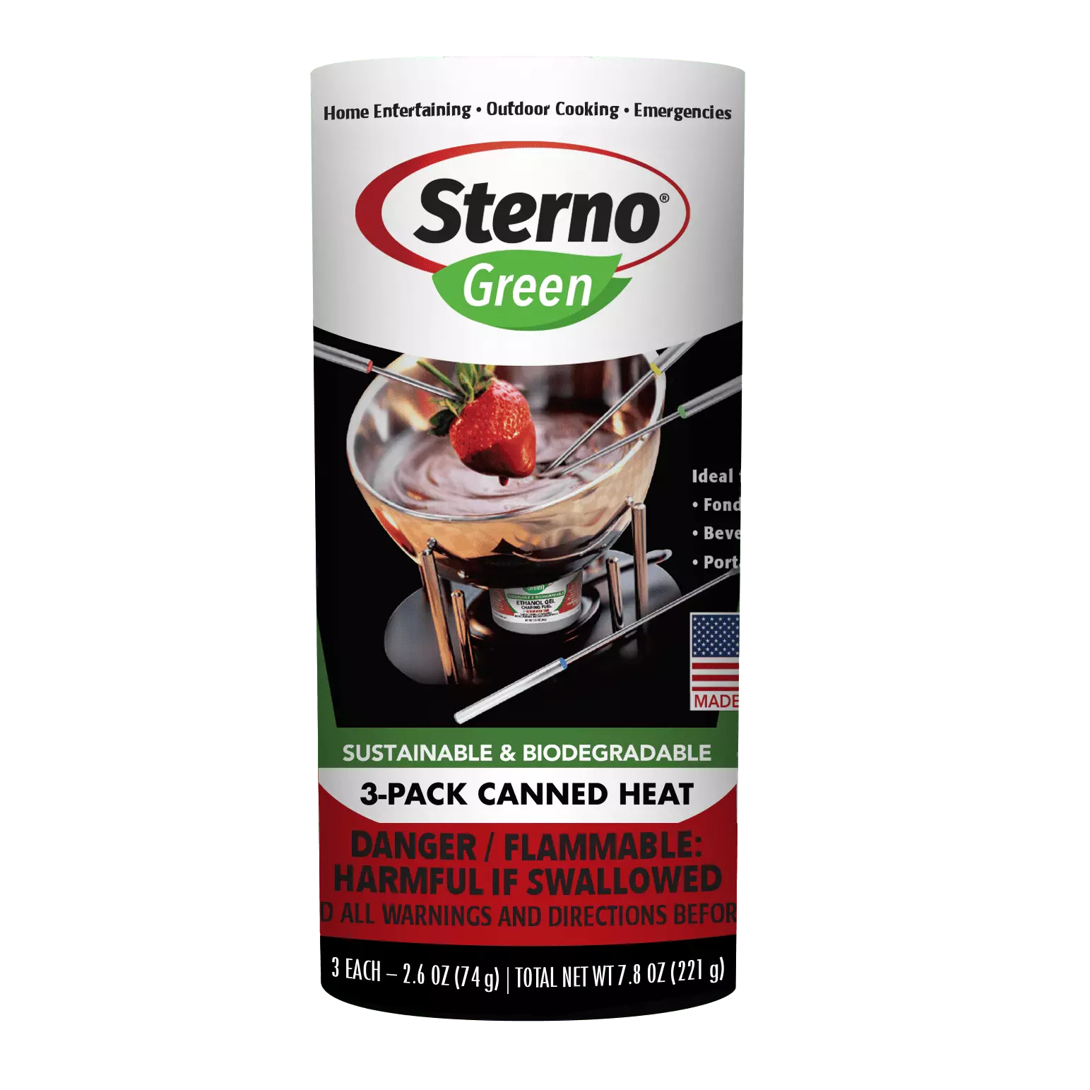 Sterno Canned Heat 45-Minute Ethanol Chafing Fuel 3 Pack Catering and Buffets