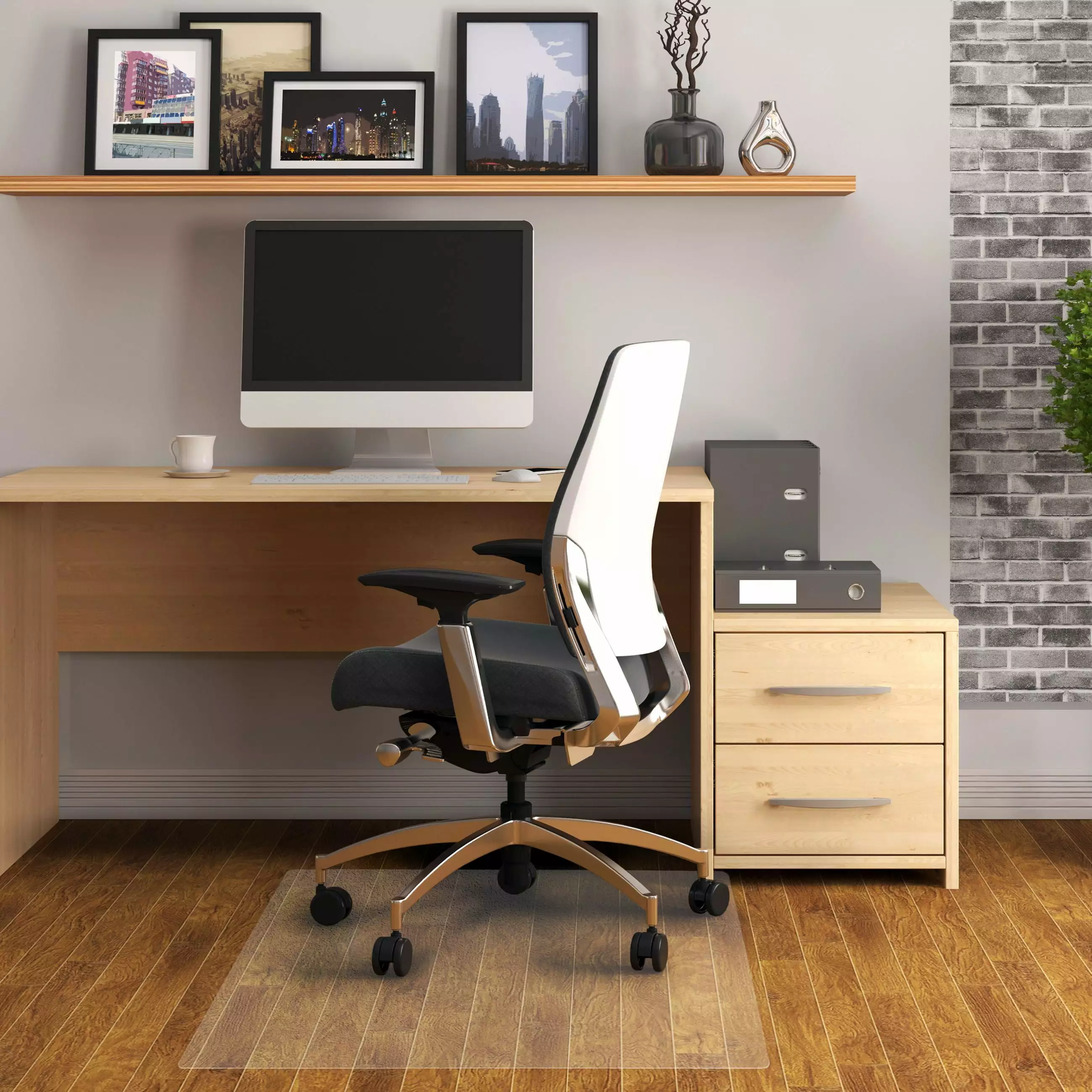 Advantagemat Phthalate Free Vinyl Rectangular Chair Mat Hard Floor - 45 x 53 Floortex