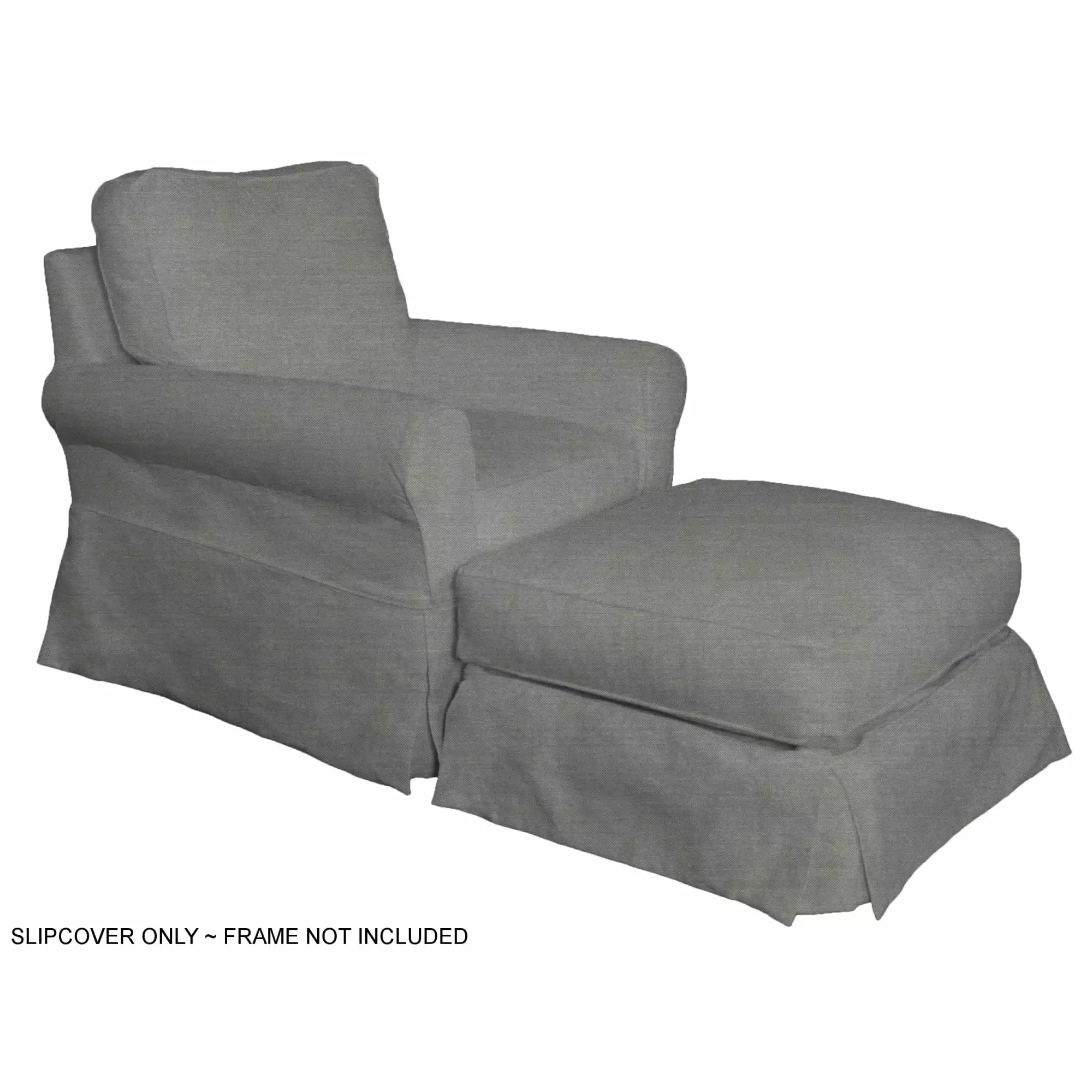 Sunset Trading Horizon Fabric Slipcover Cushion Chair & Ottoman Set Gray Ottomans