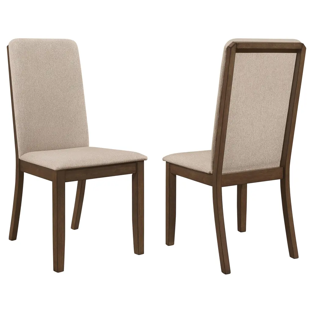 Wethersfield Solid Back Side Chairs Latte Finish Set 2 Comfortable Dining Chairs