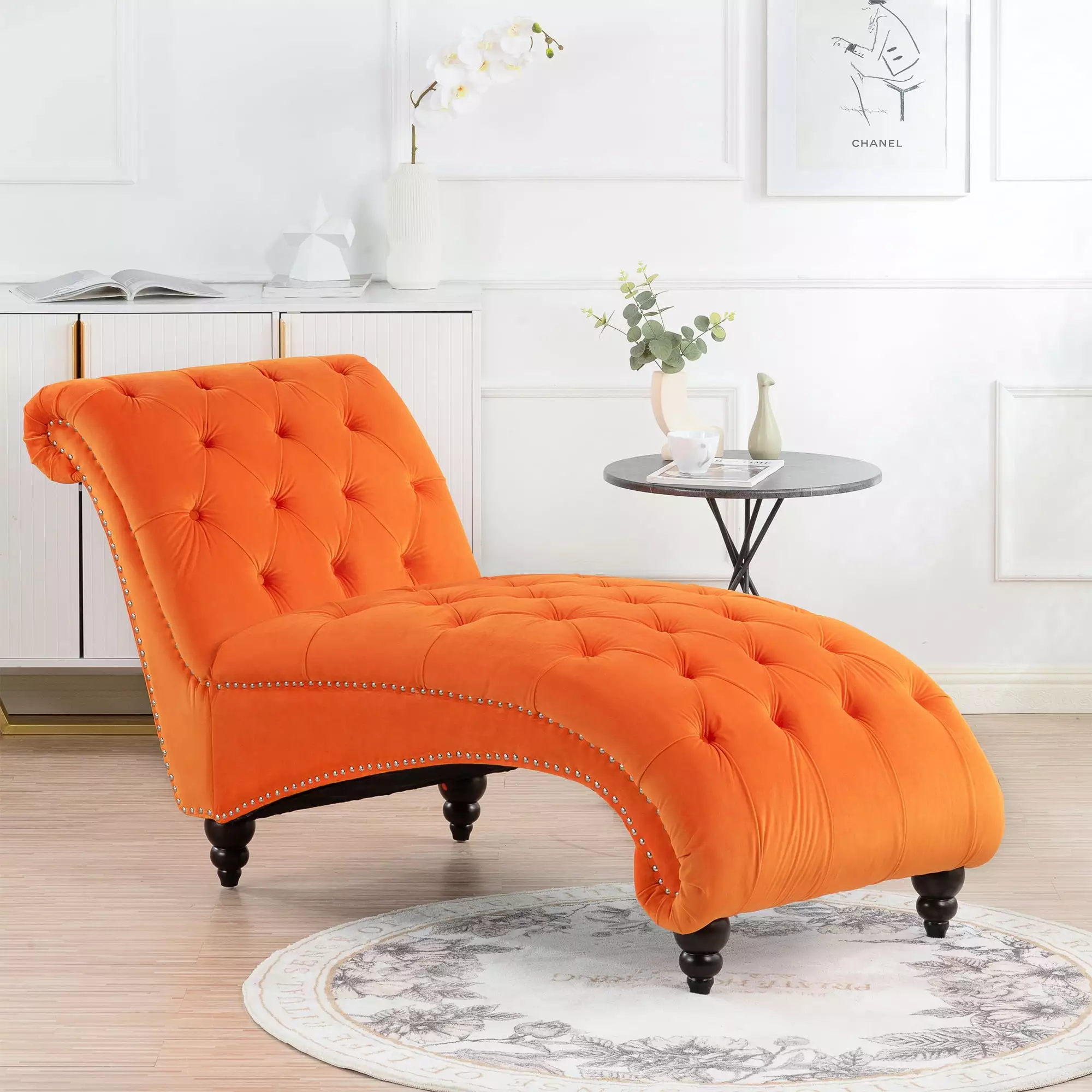Artlia Tufted Armless Lounge - Modern Comfortable Chaise Chair Chaise