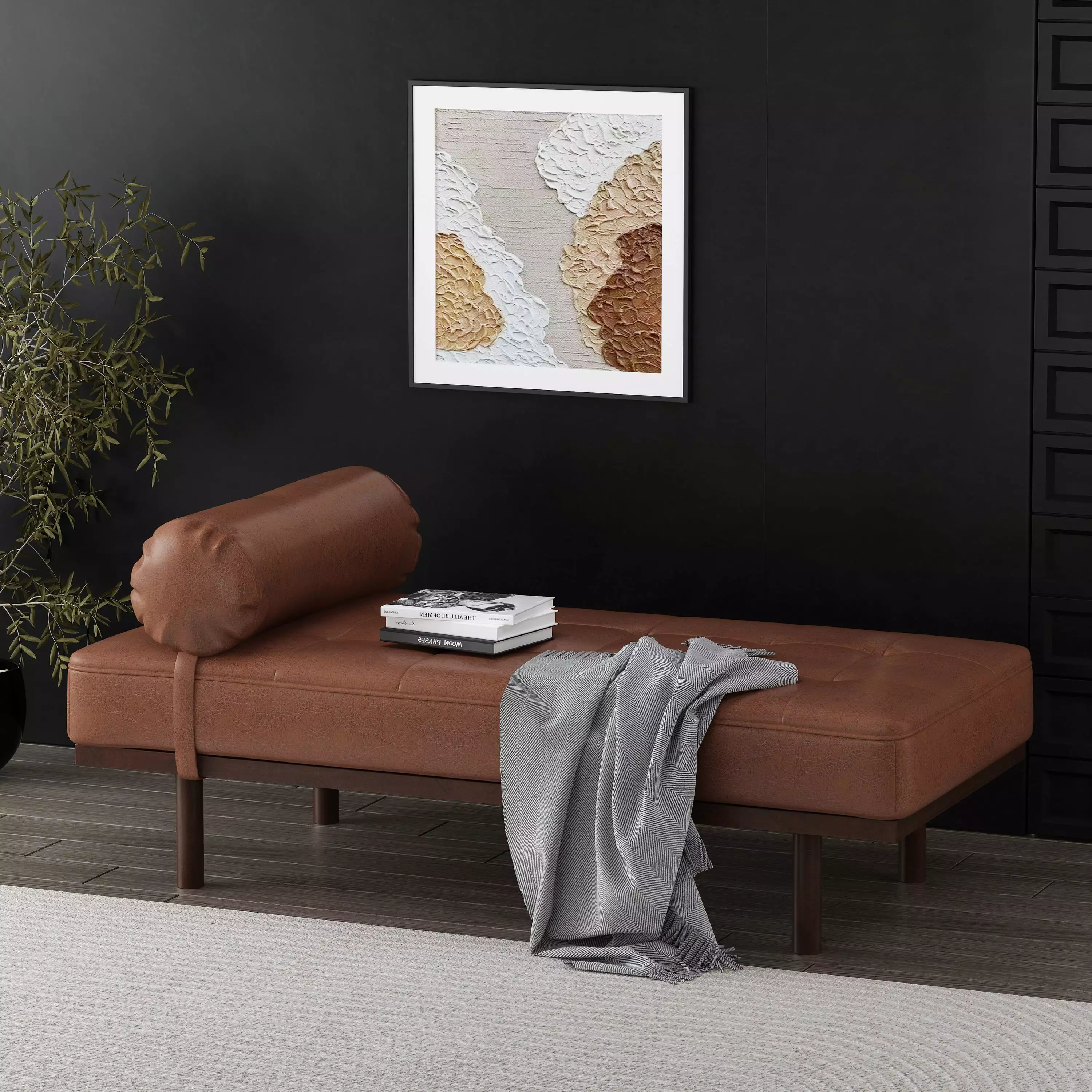 DeeHome Chaise Lounge Modern Upholstered Lounge Chair Living Room Chaise